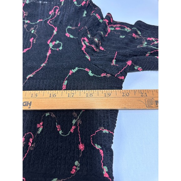 Vintage Good Clothes Classics Womens Black Blouse with embroidery - Large - Picture 12 of 14